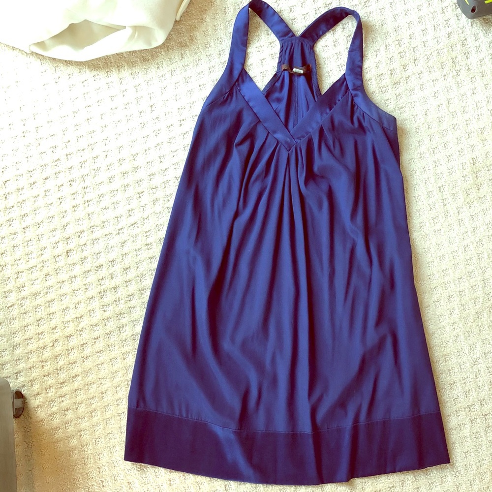 Blue mini dress with pockets
